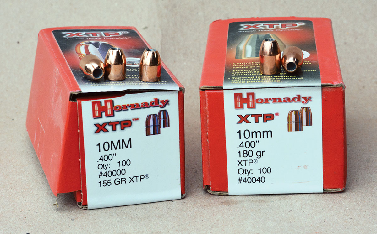 The Hornady Extreme Terminal Performance or XTP in 155- and 180-grain weights are widely popular in the 40 S&W and offered outstanding overall accuracy.